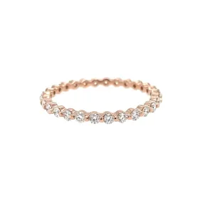 14K Rose Gold Single Prong Diamond Eternity Band