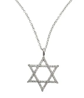 18k White Gold Diamond Star of David