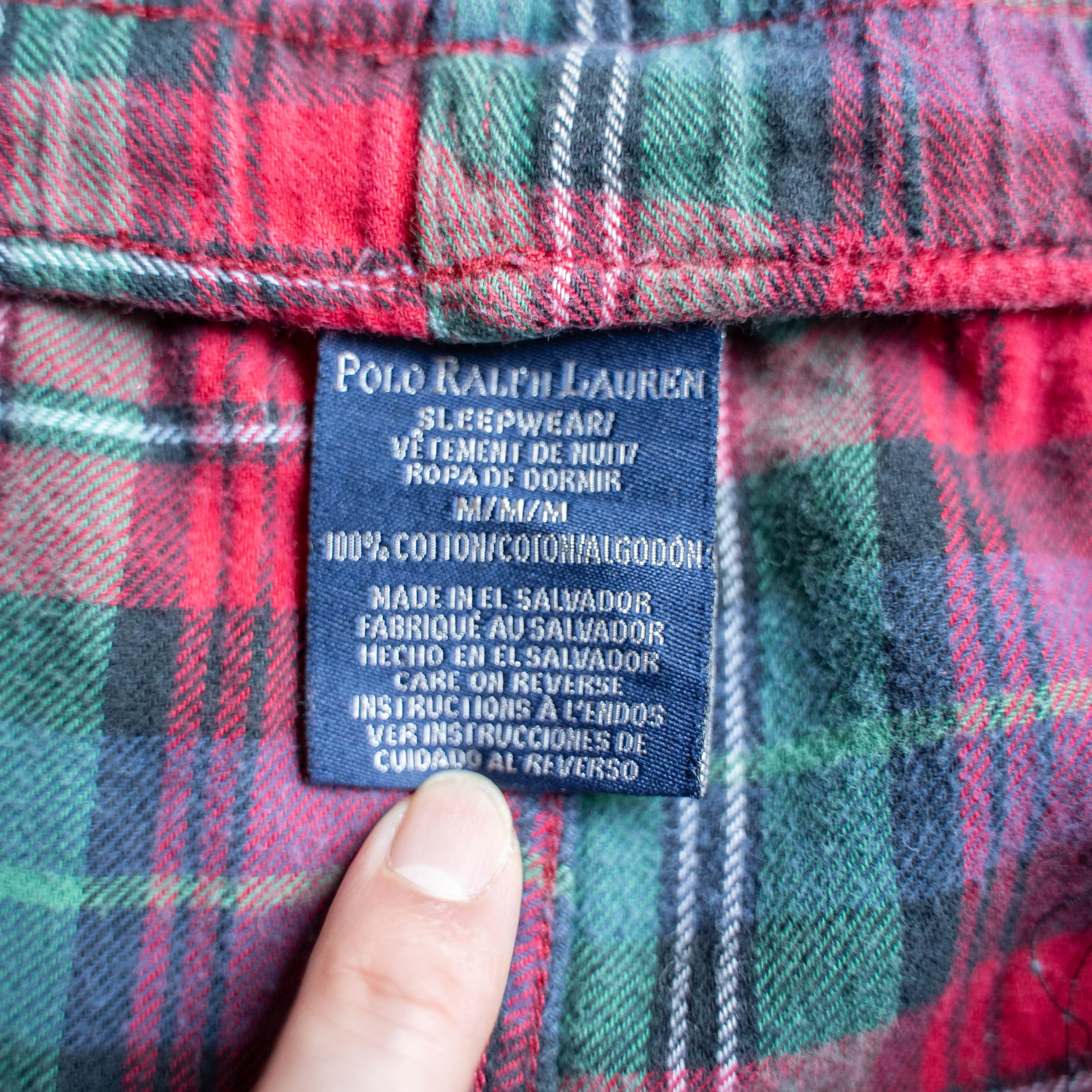 1990-00s 'POLO Ralph Lauren' red ×green tartan checked pajama pants