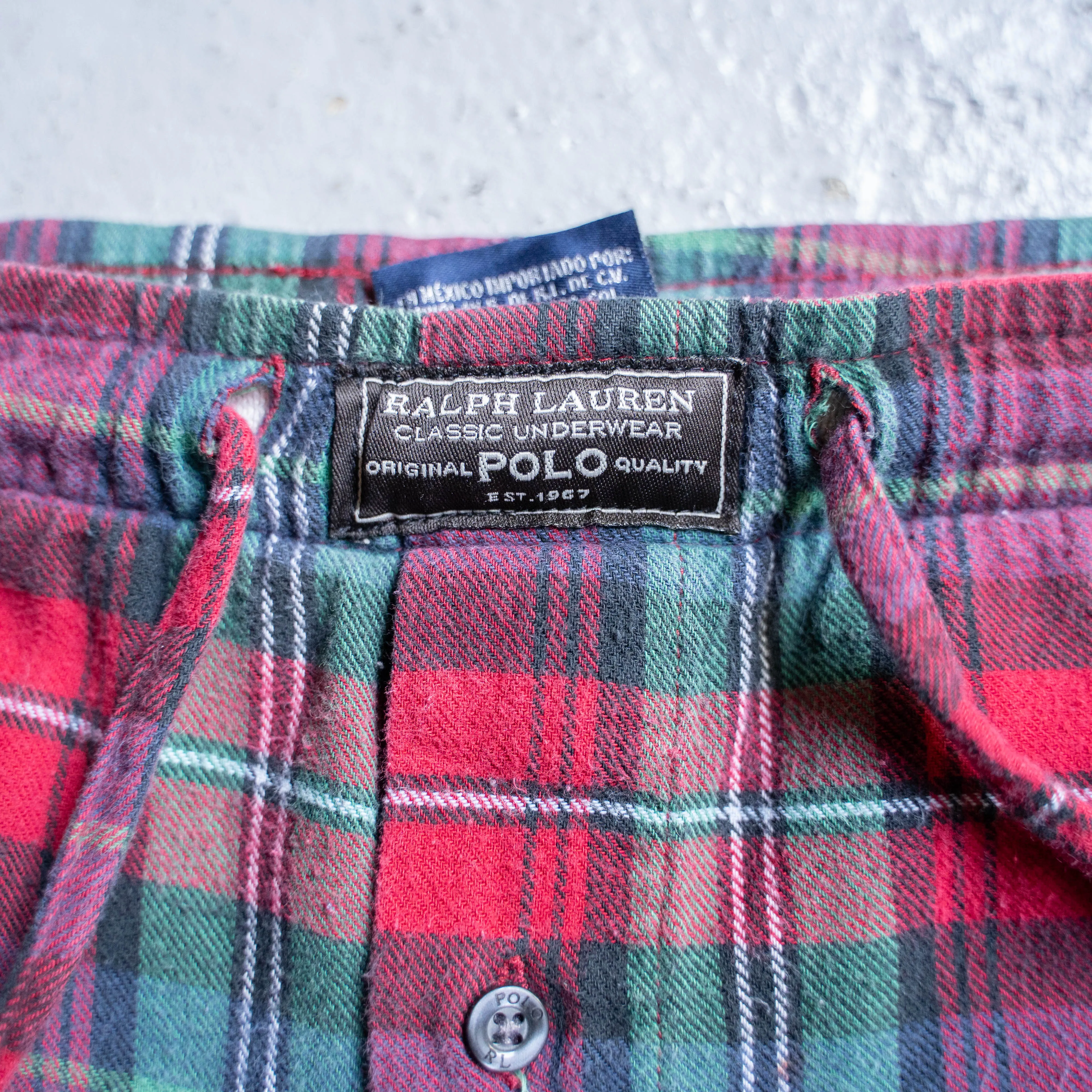 1990-00s 'POLO Ralph Lauren' red ×green tartan checked pajama pants