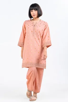 2 Pc Embroidered Jacquard Outfit