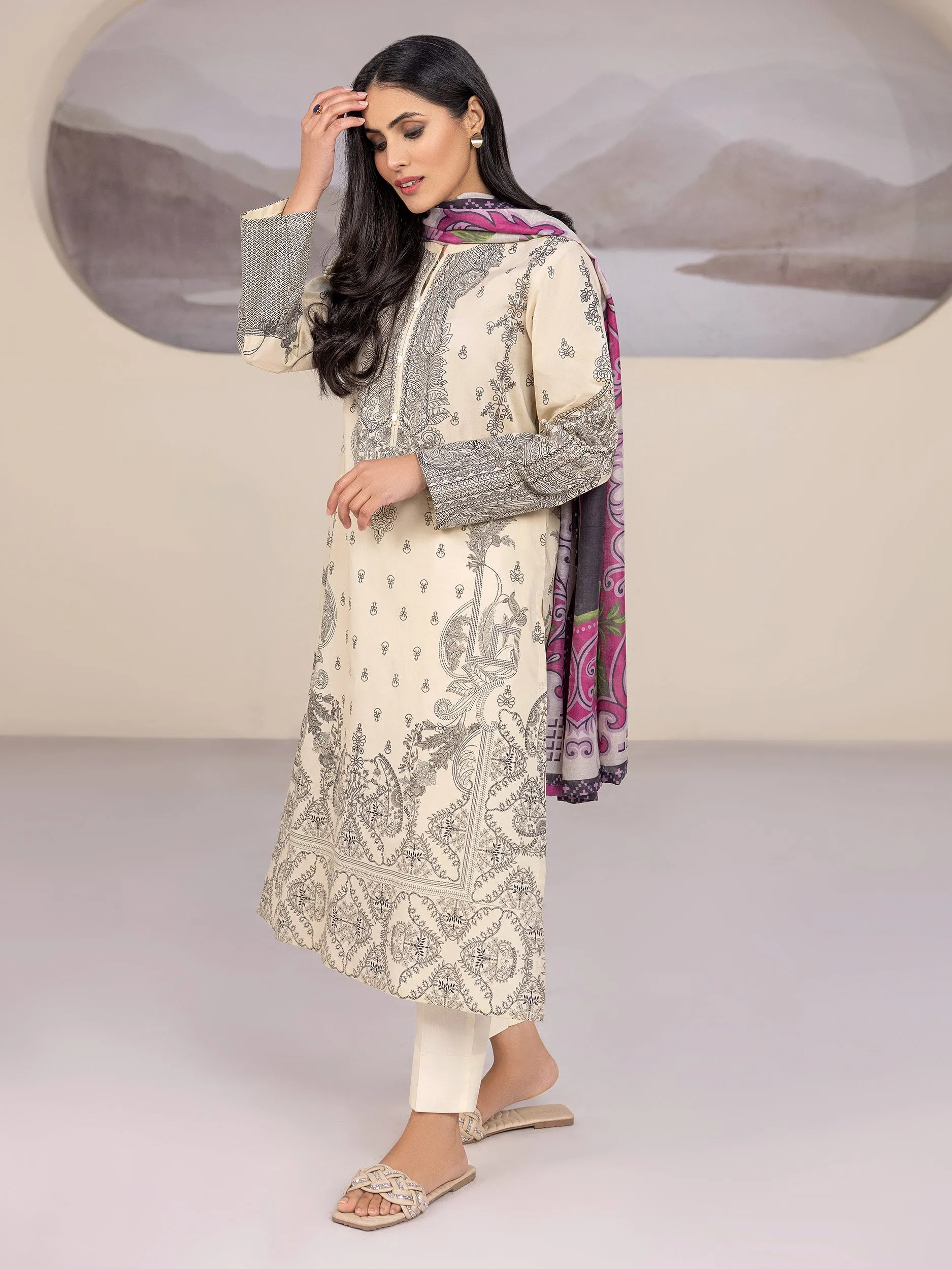 2 Piece Lawn Suit-Paste Print (Pret)