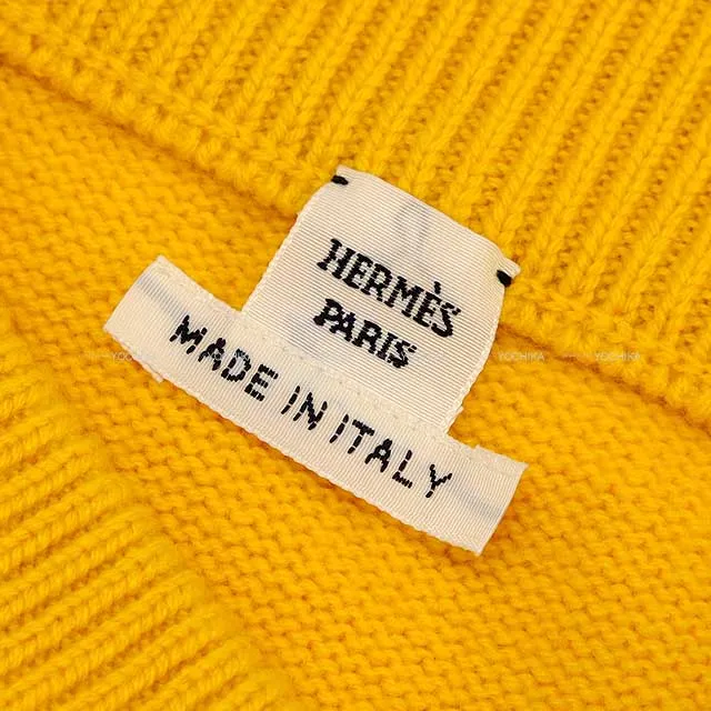 2024 SS NEW HERMES skirt Fannie Ice Cream Yellow Cashmere100% 38[BRAND NEW][Authentic]