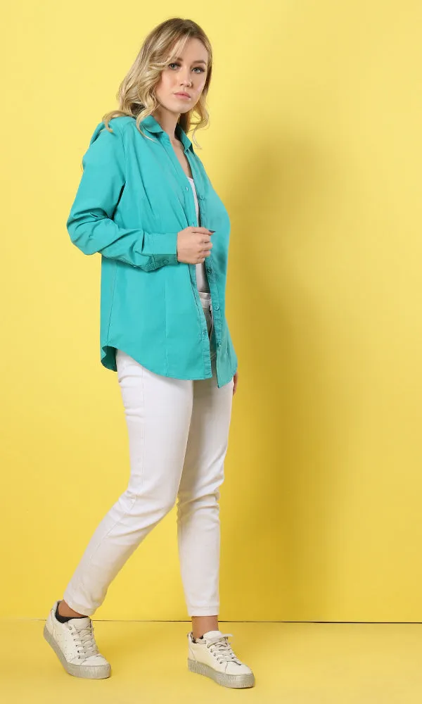 34158 Basic Solid Buttoned Genzary Shirt