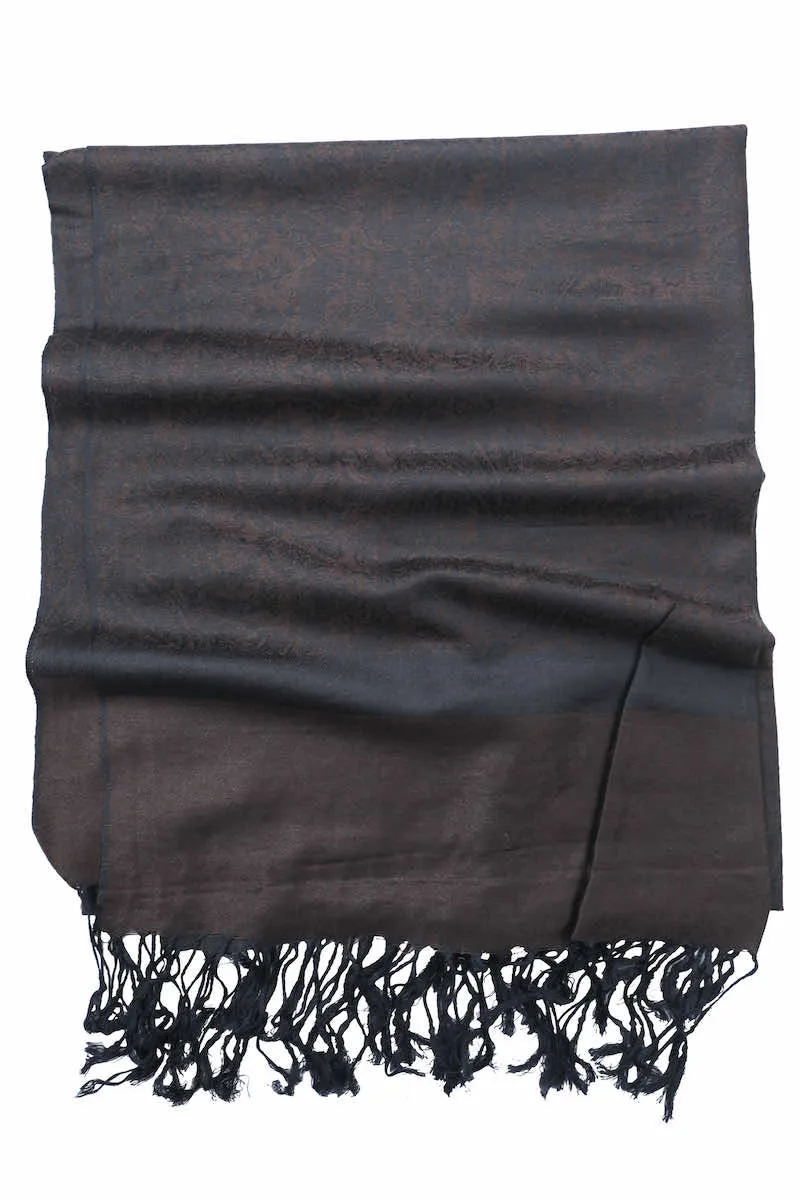 Achillea Dark Coffee Jacquard Pashmina Scarf