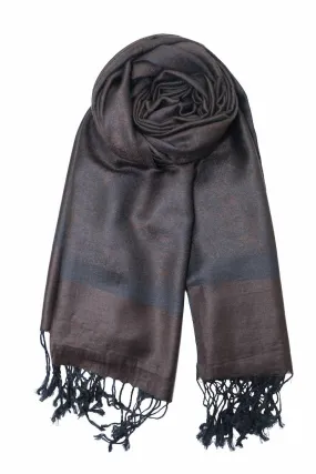 Achillea Dark Coffee Jacquard Pashmina Scarf