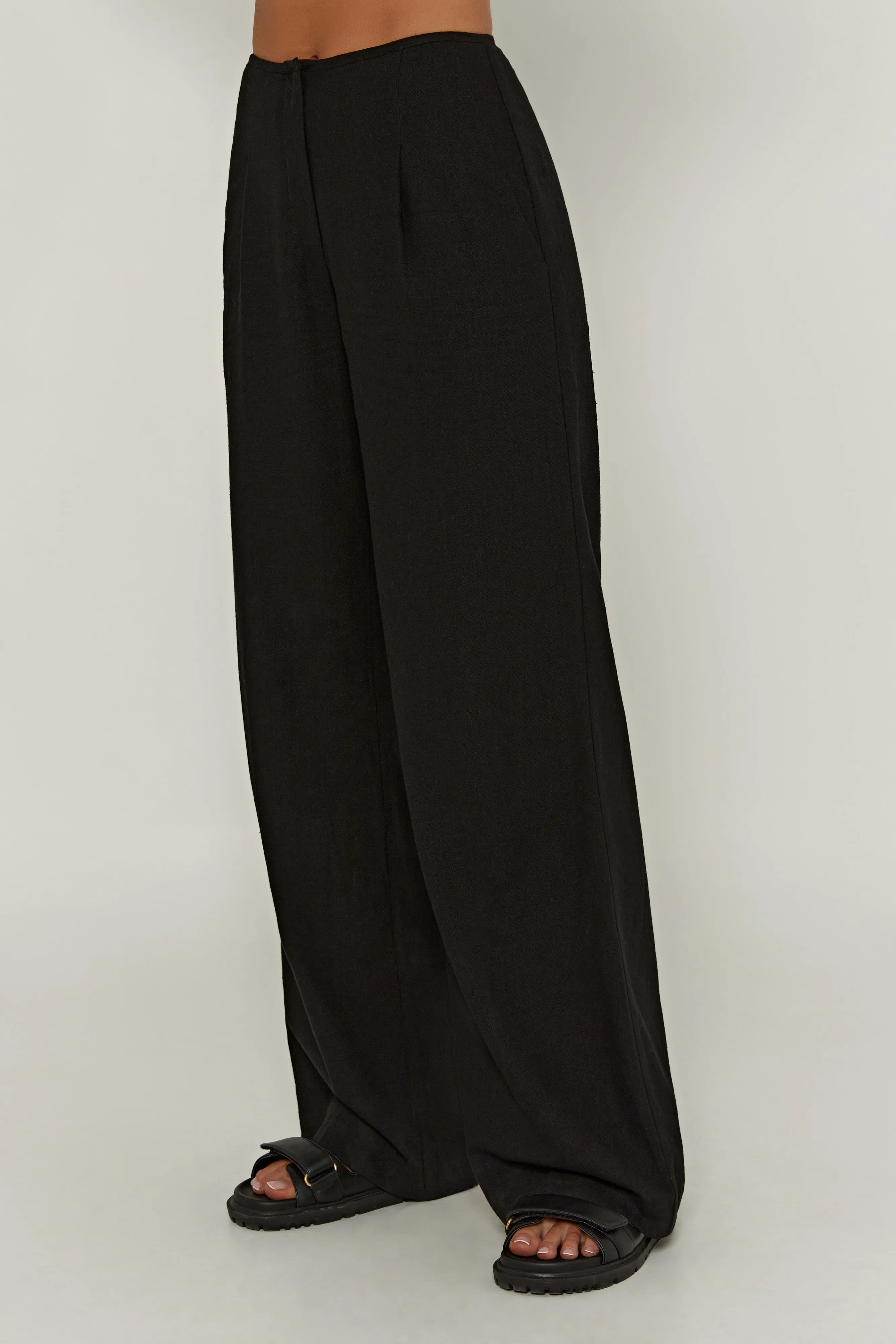 Adina Linen Pant - Black