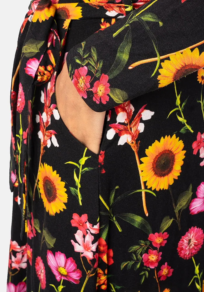 Alaine Sunflower Print Viscose Dress