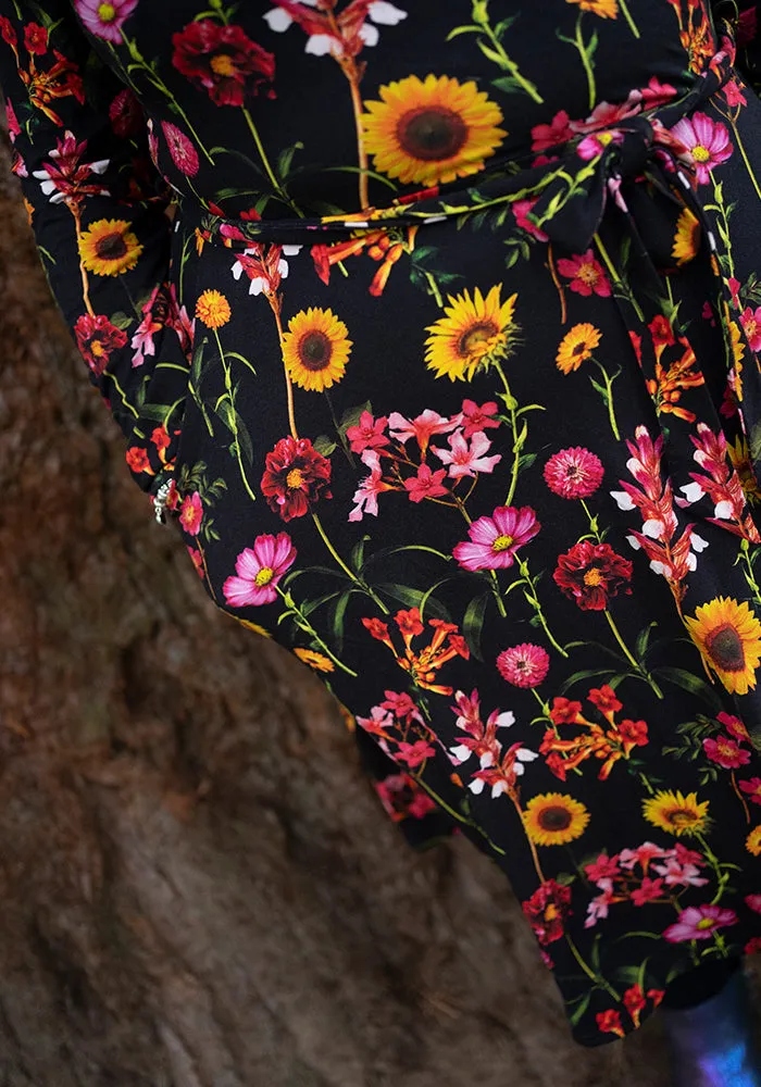 Alaine Sunflower Print Viscose Dress