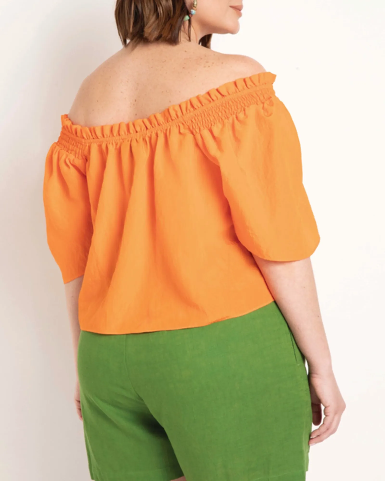 Alexa Flutter Sleeve Blouse | Exotic Orange