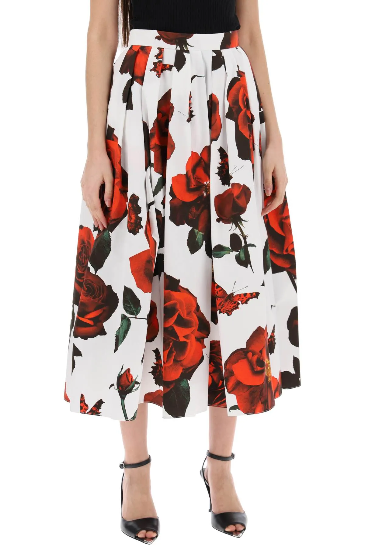 ALEXANDER MCQUEEN tudor rose pleated