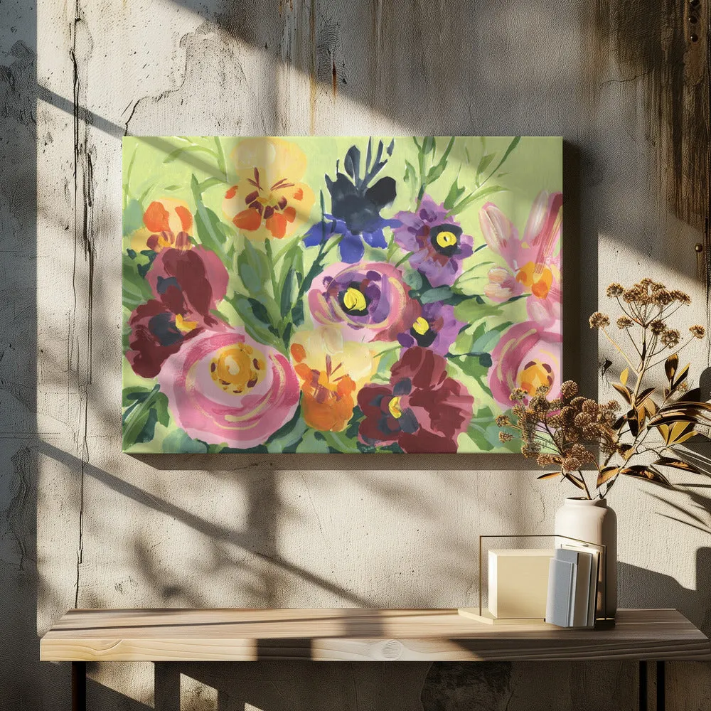 All Shades Of Violet Bouquet - Stretched Canvas, Poster or Fine Art Print