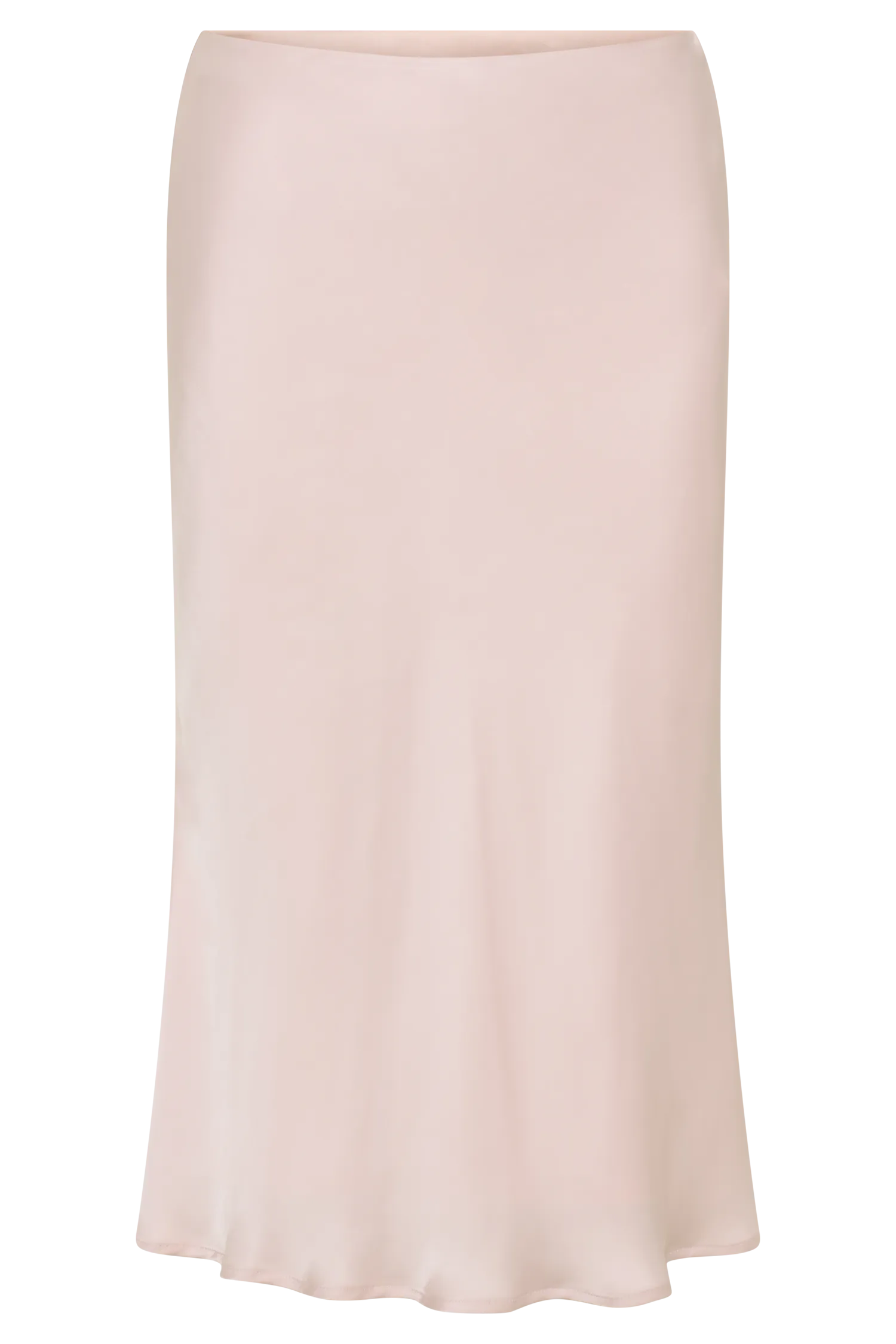 Allegra Satin Knee Length Skirt - Pale Pink