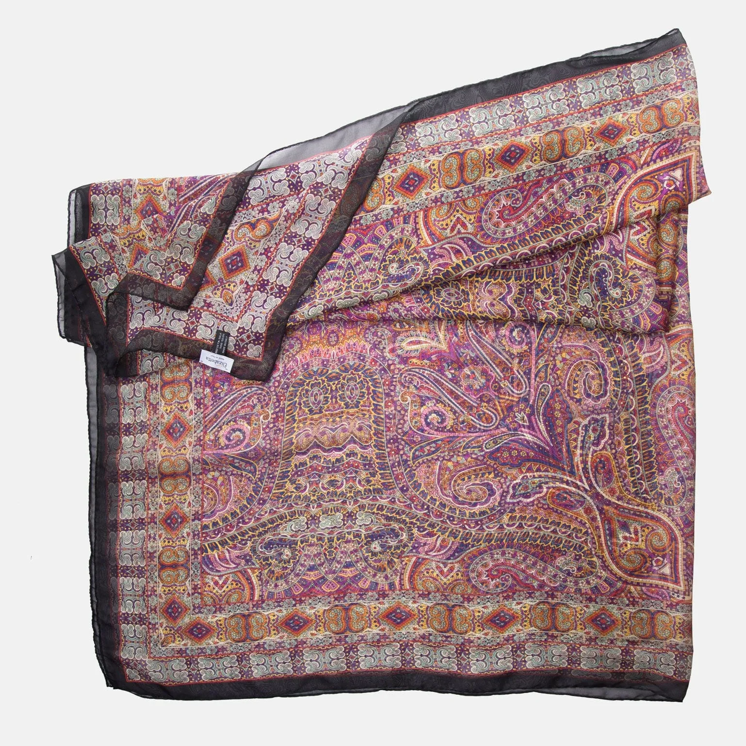 Ambra - Large Silk Scarf Shawl- Multicolored