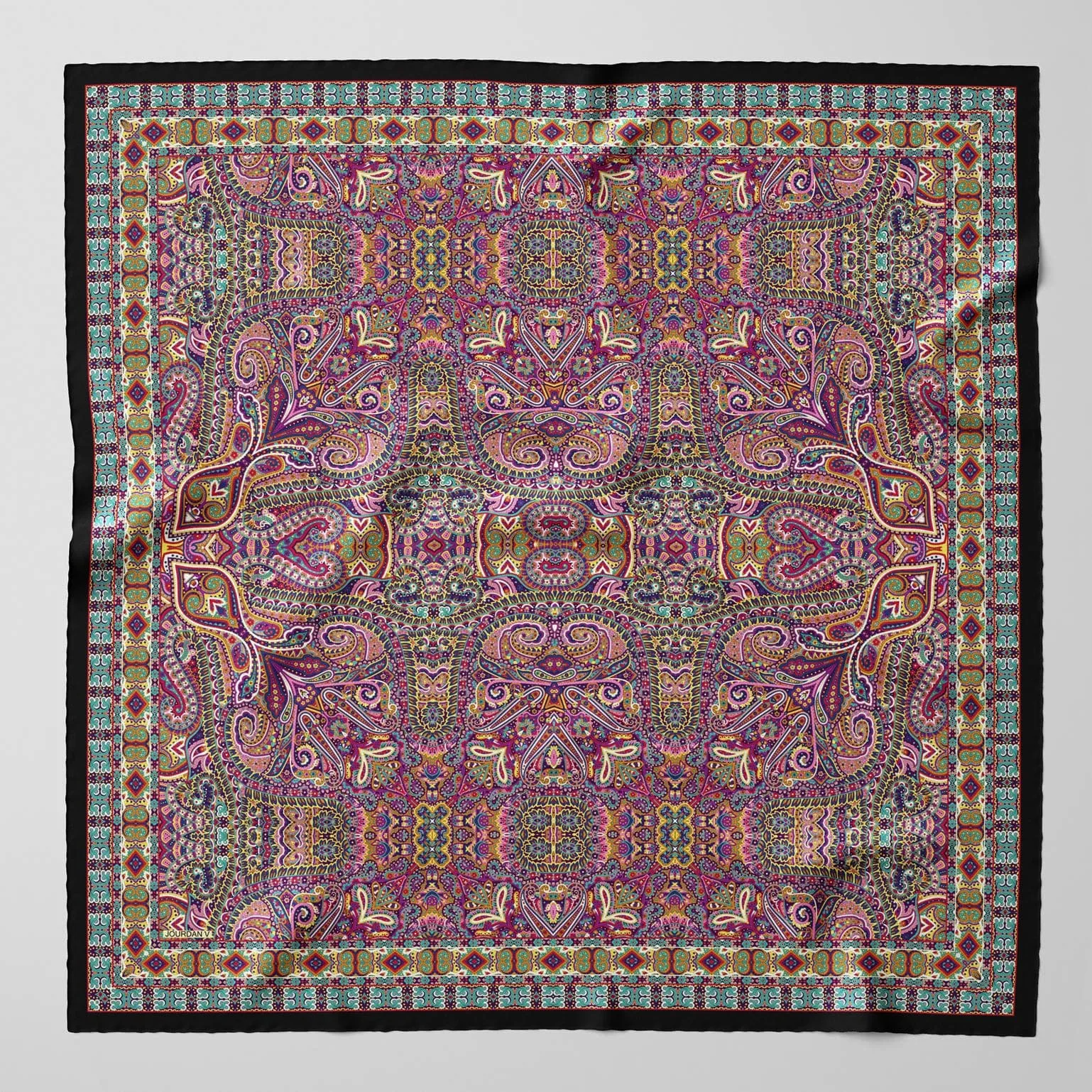 Ambra - Large Silk Scarf Shawl- Multicolored