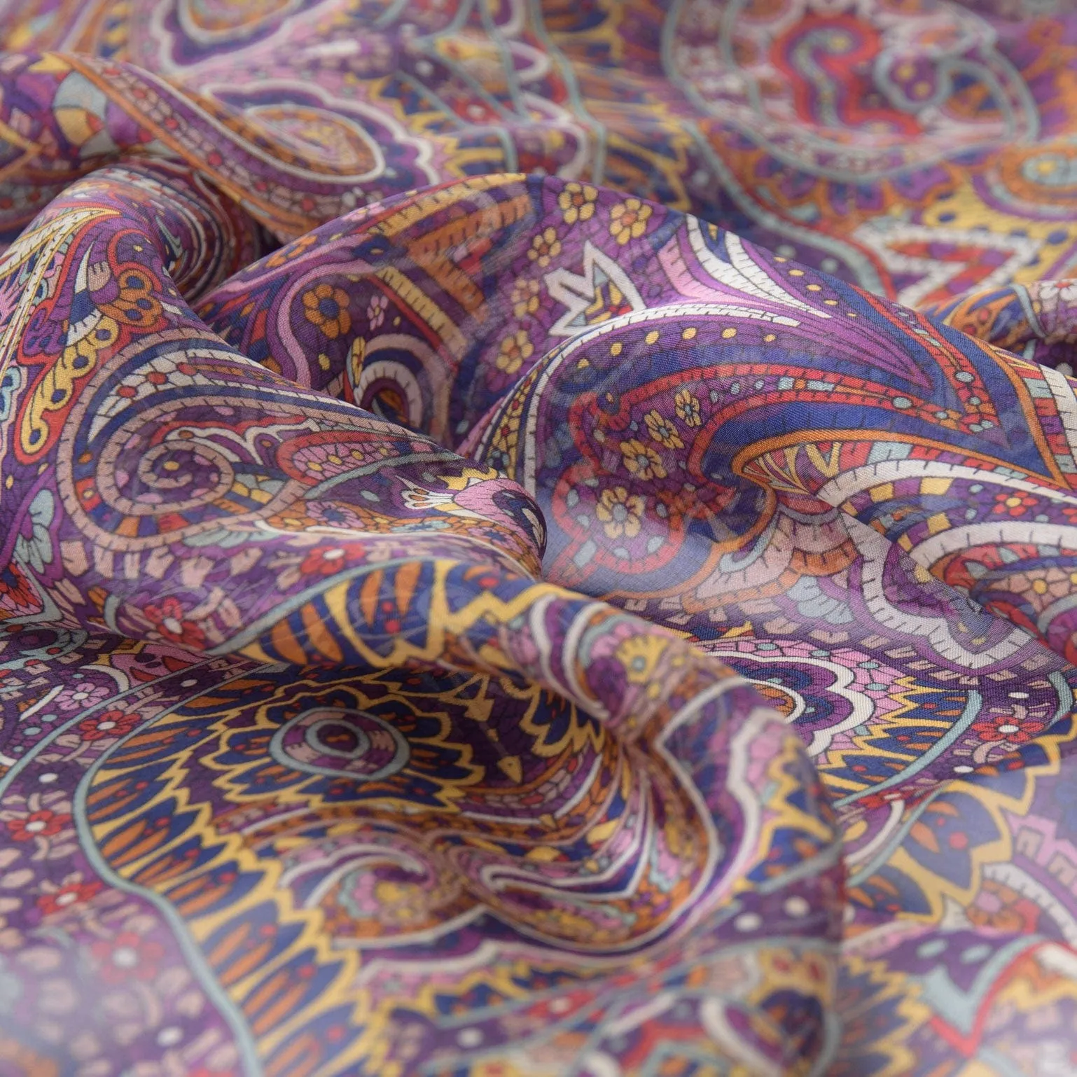 Ambra - Large Silk Scarf Shawl- Multicolored