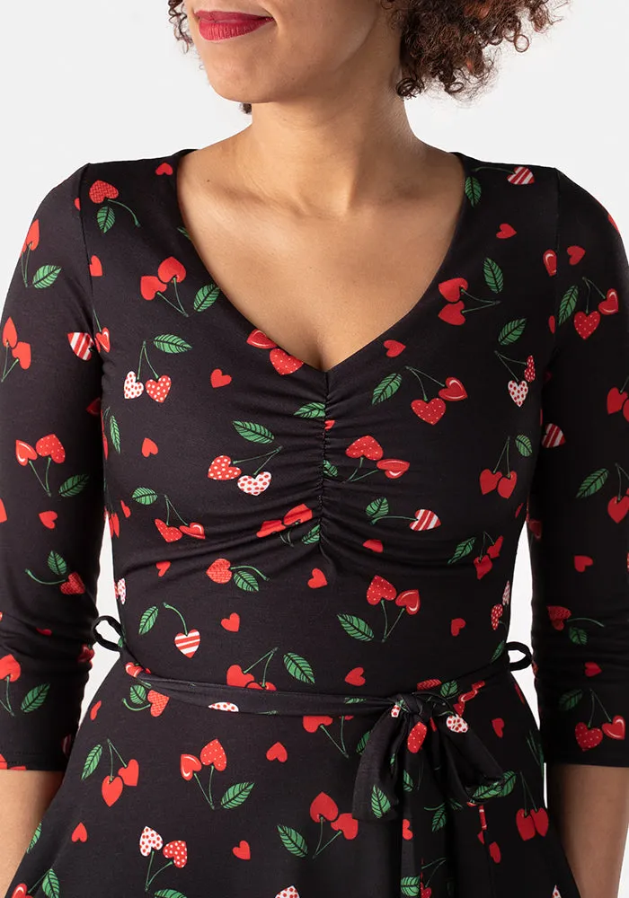 Anastasia Cherry Heart Print Dress