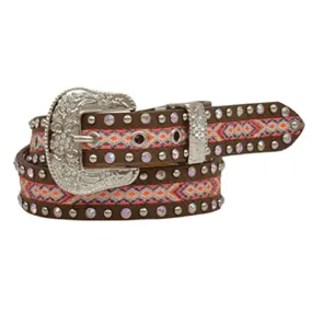 Angel Ranch Girls Brown and Pink Western Belt