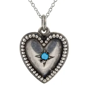 Antique Turquoise Heart Charm