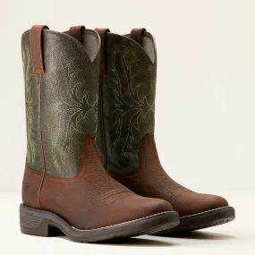 Ariat Mens 10053575 Ridgeback Round Toe Cowboy Boots in Toffee Brown & Moss Green