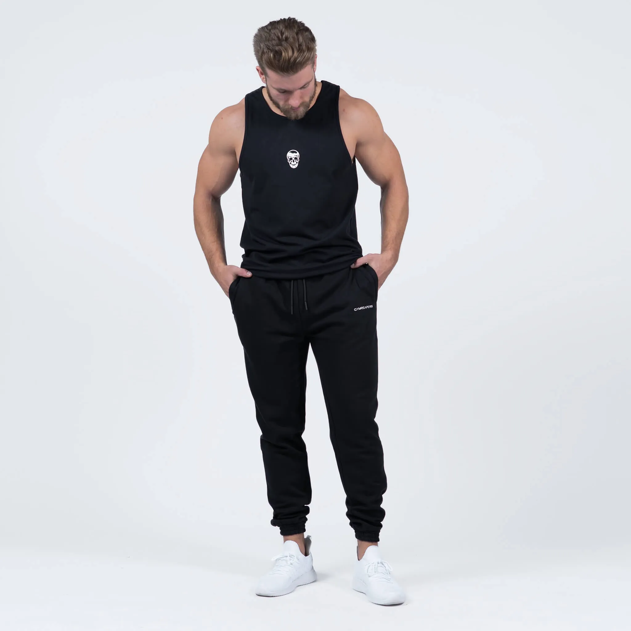 Ascend Scoop Hem Tank - Black/White