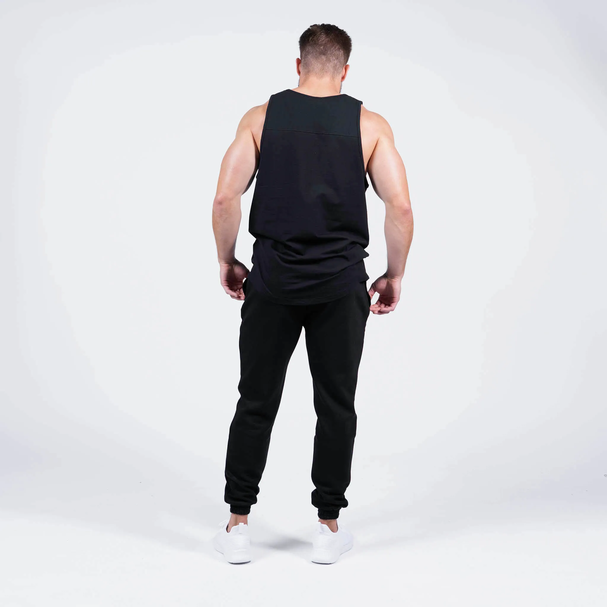 Ascend Scoop Hem Tank - Black/White