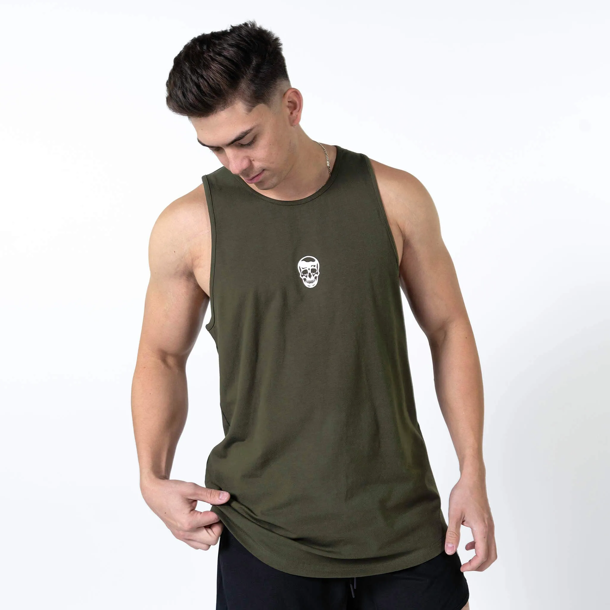 Ascend Scoop Hem Tank - OD Green