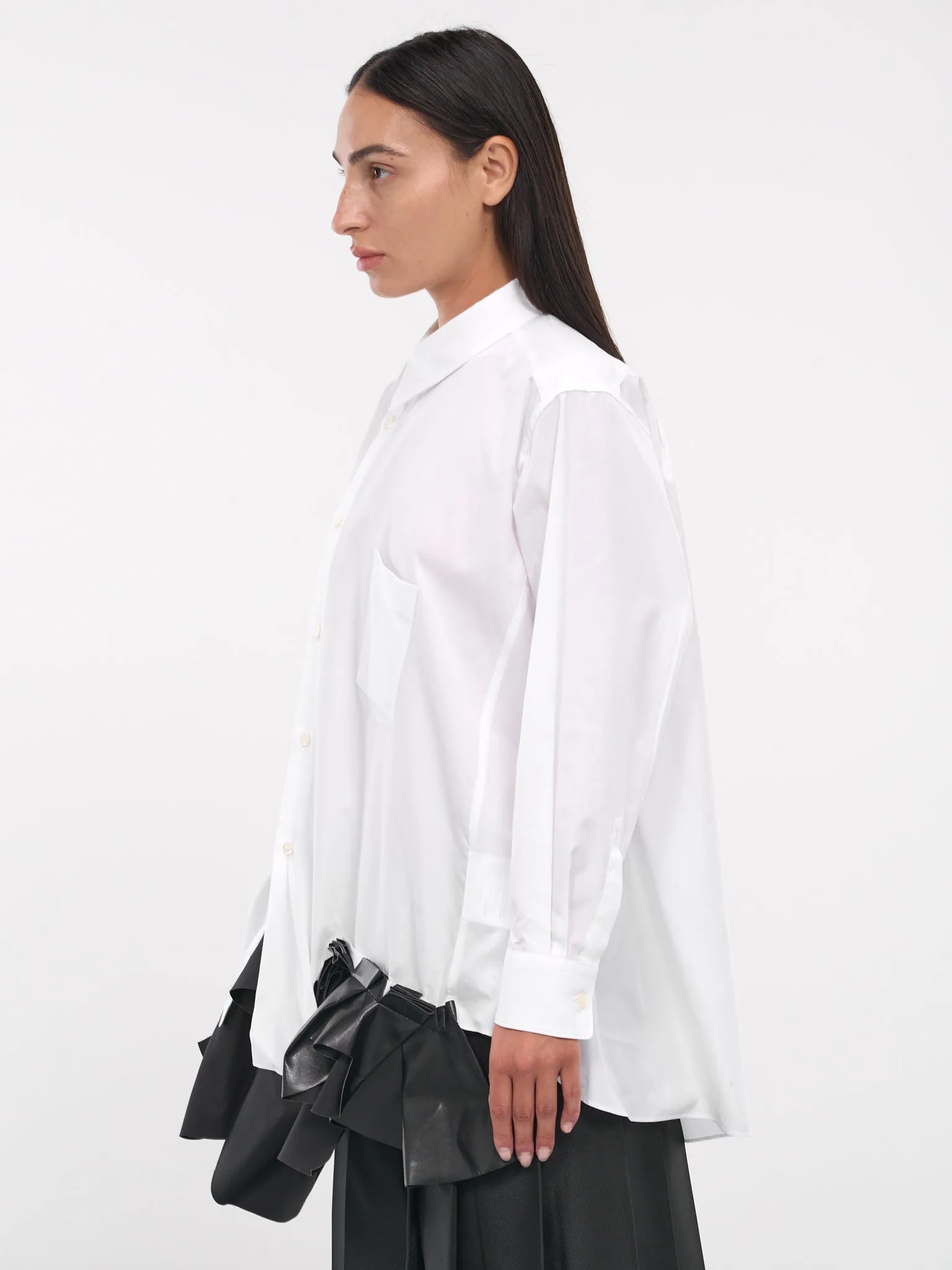 Asymmetric Shirt (GN-B010-051-WHITE-BLACK)