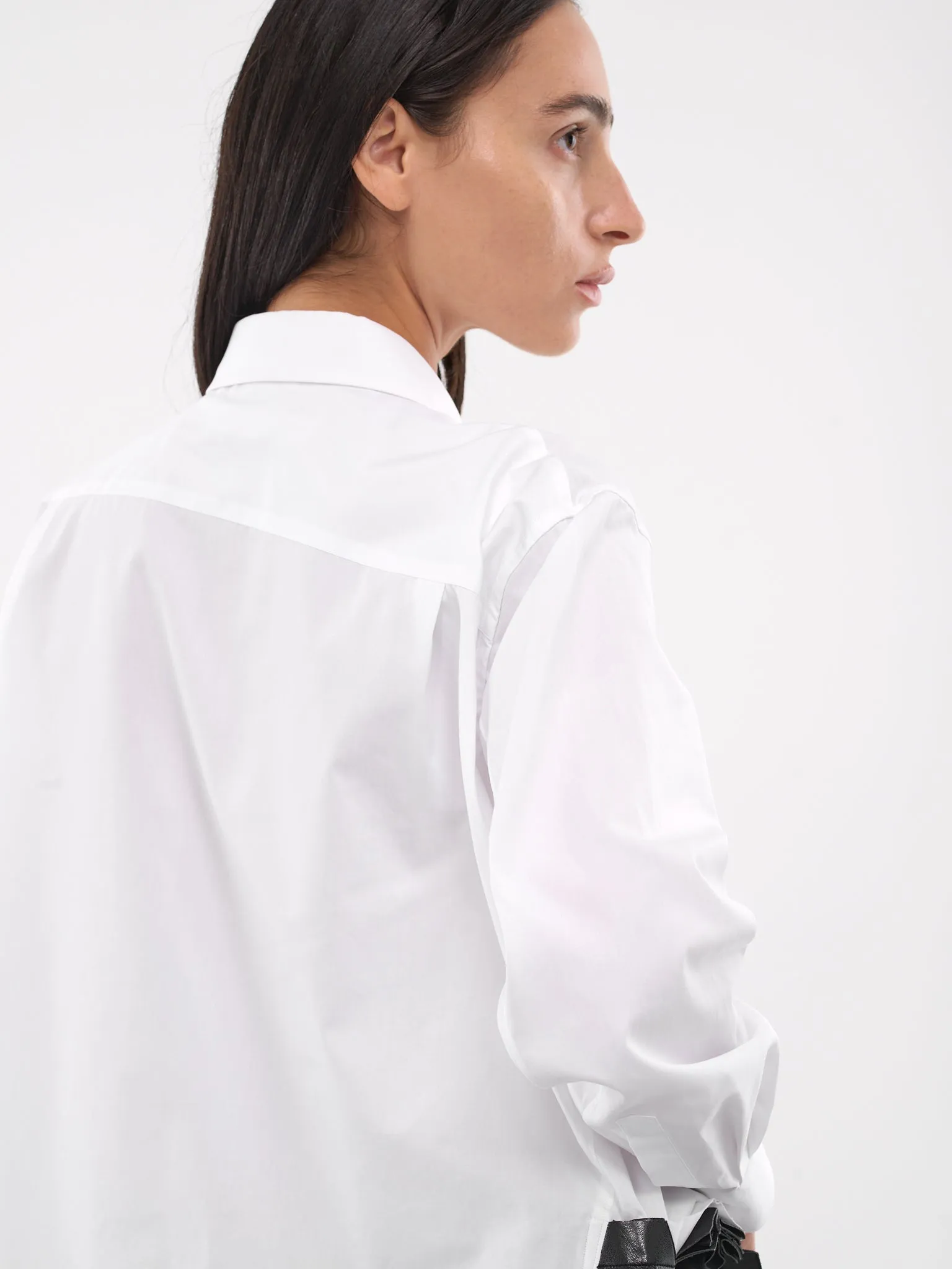 Asymmetric Shirt (GN-B010-051-WHITE-BLACK)