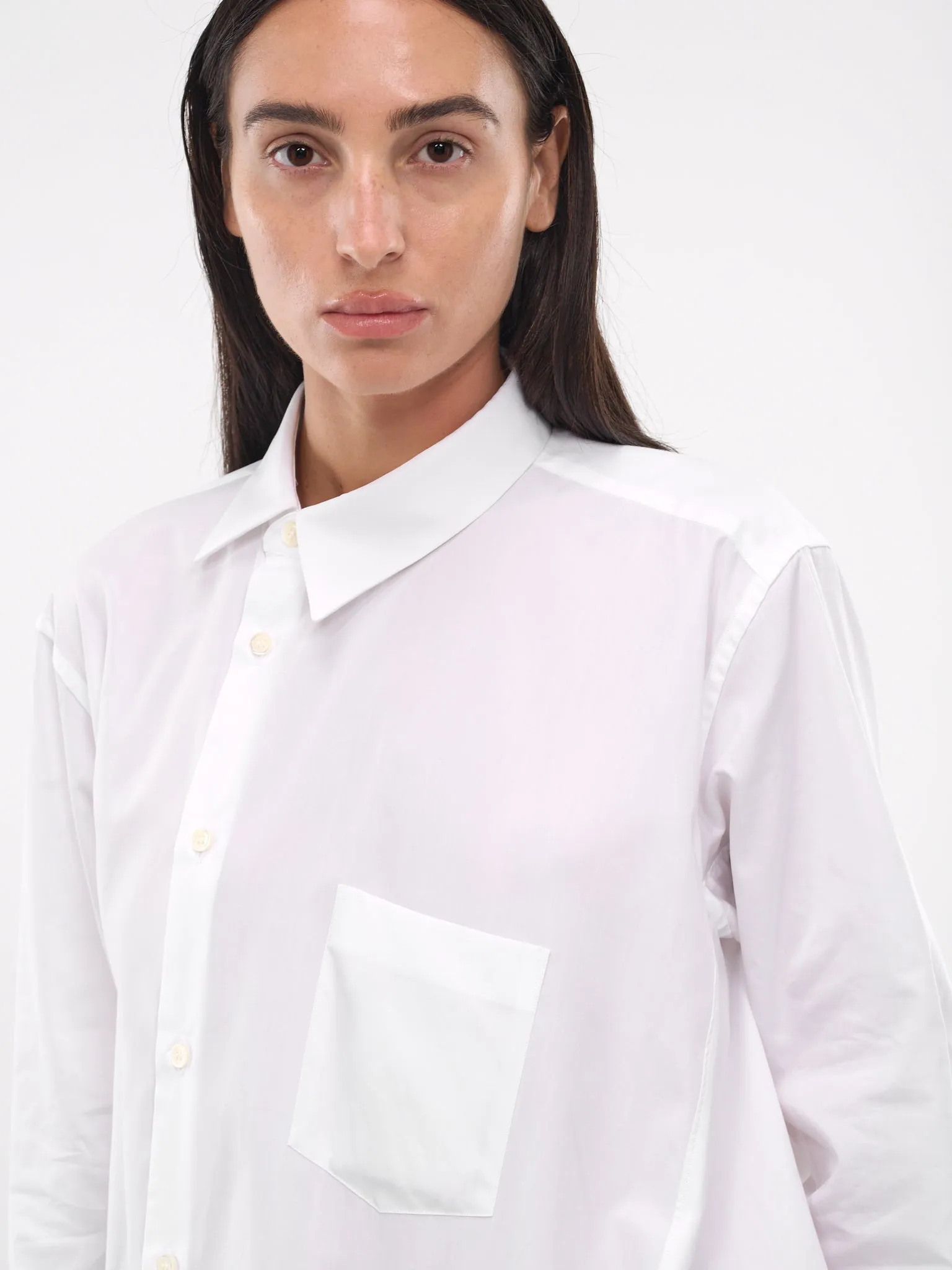 Asymmetric Shirt (GN-B010-051-WHITE-BLACK)