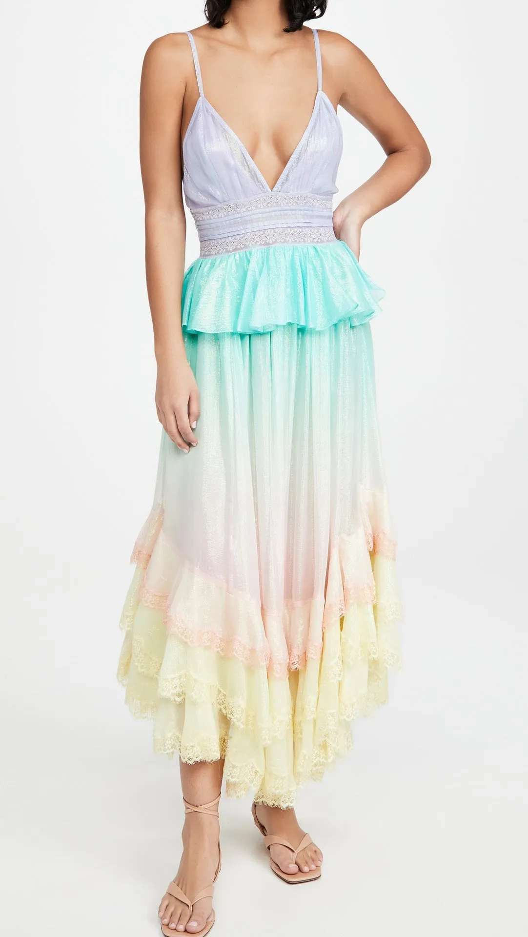 Augustin Ruffle Tiered Midi Dress