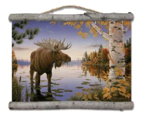 Autumn Moose Canvas Wall Scroll