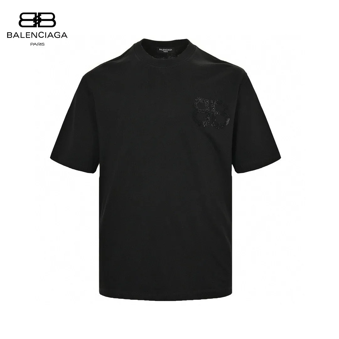 Balenciaga Crystal Logo T-Shirt in Black