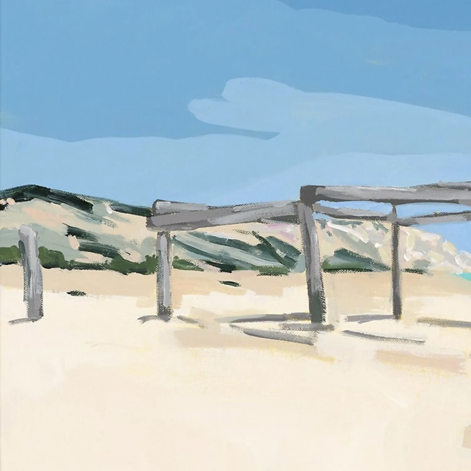 Beach Day at Hamelin Bay, Original Hand-painted Canvas by Meredith Howse