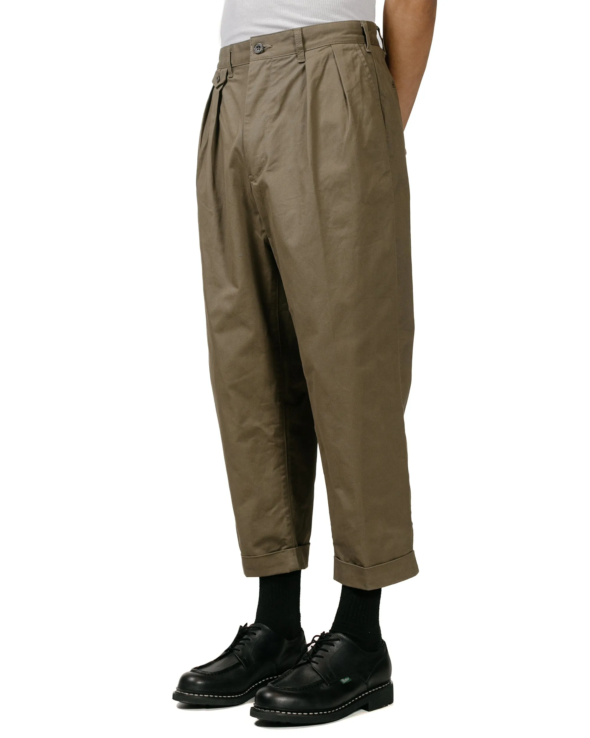 Beams Plus 2Pleats Twill Olive