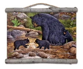 Bear Family Canvas Wall Scroll