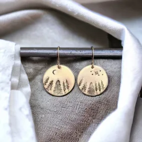 Beautiful Gold Starlit Tree Earrings