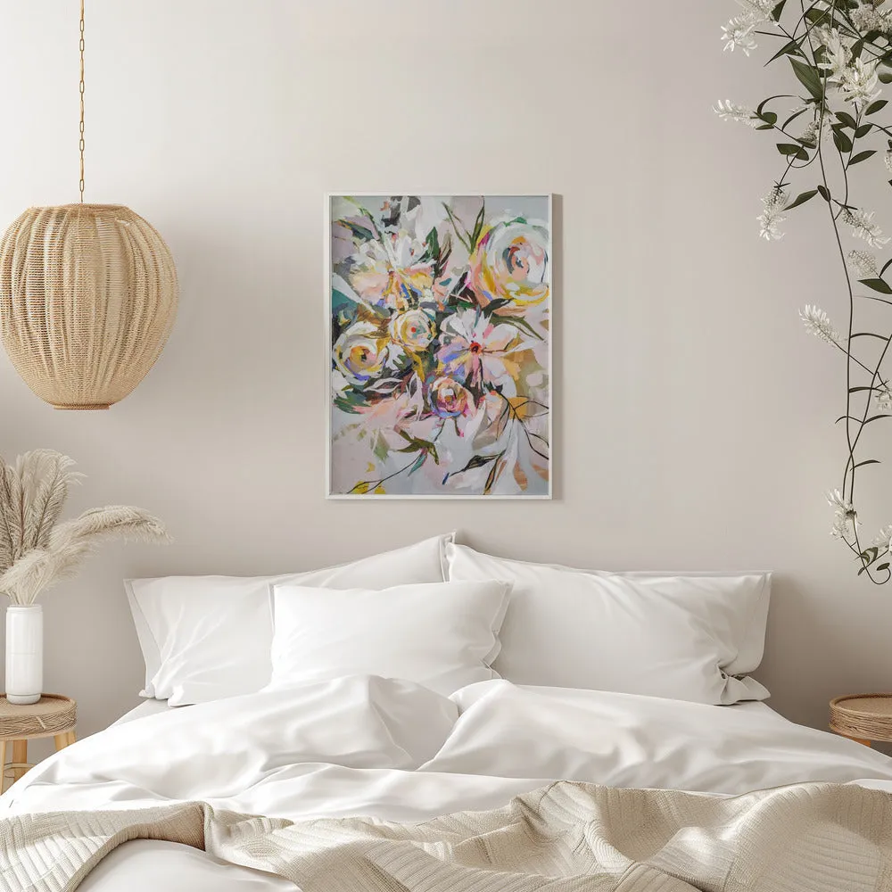 Bedroom Flowers - Stretched Canvas, Poster or Fine Art Print