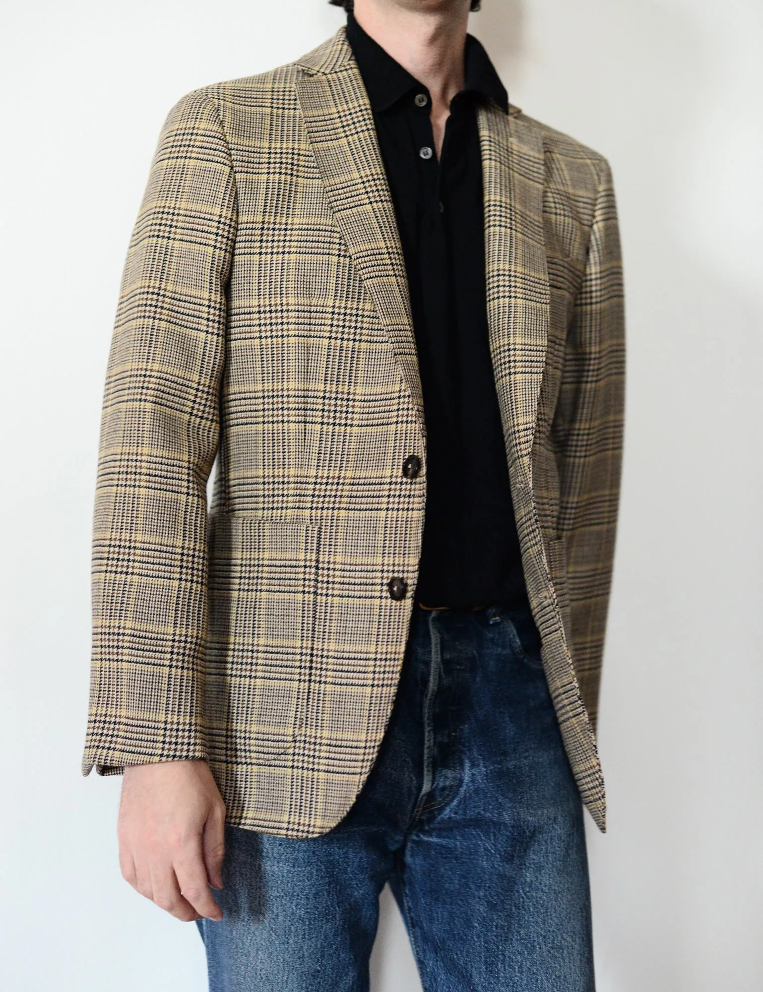 BKT35 Unstructured Jacket in Vintage Wool - English Plaid