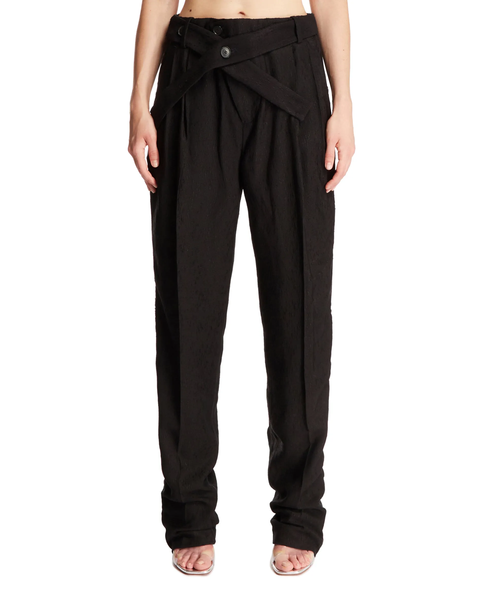 Black Belted Trousers