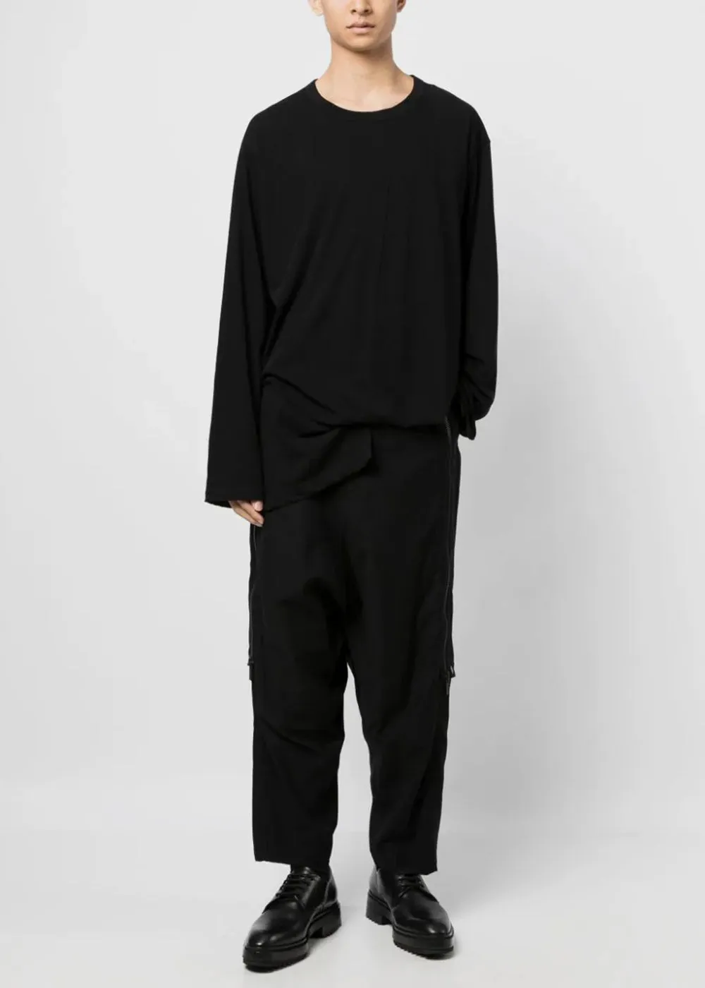 Black Drop Crotch Trousers