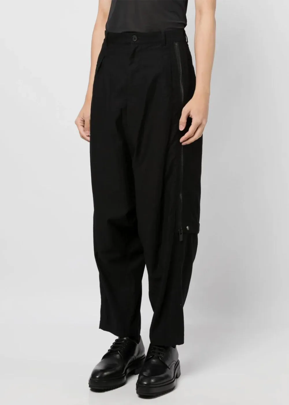 Black Drop Crotch Trousers