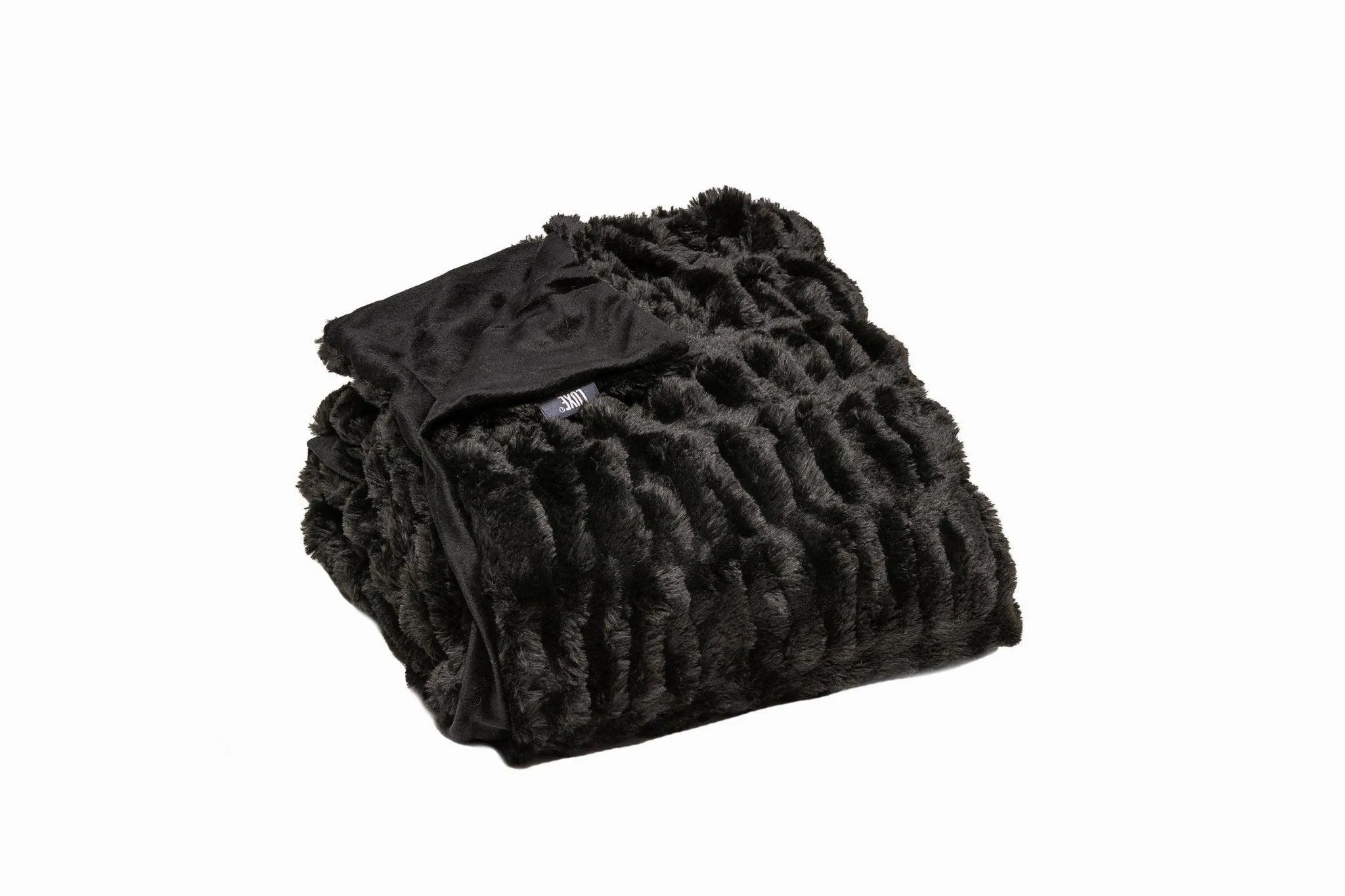 Black Faux Fur Throw Blanket