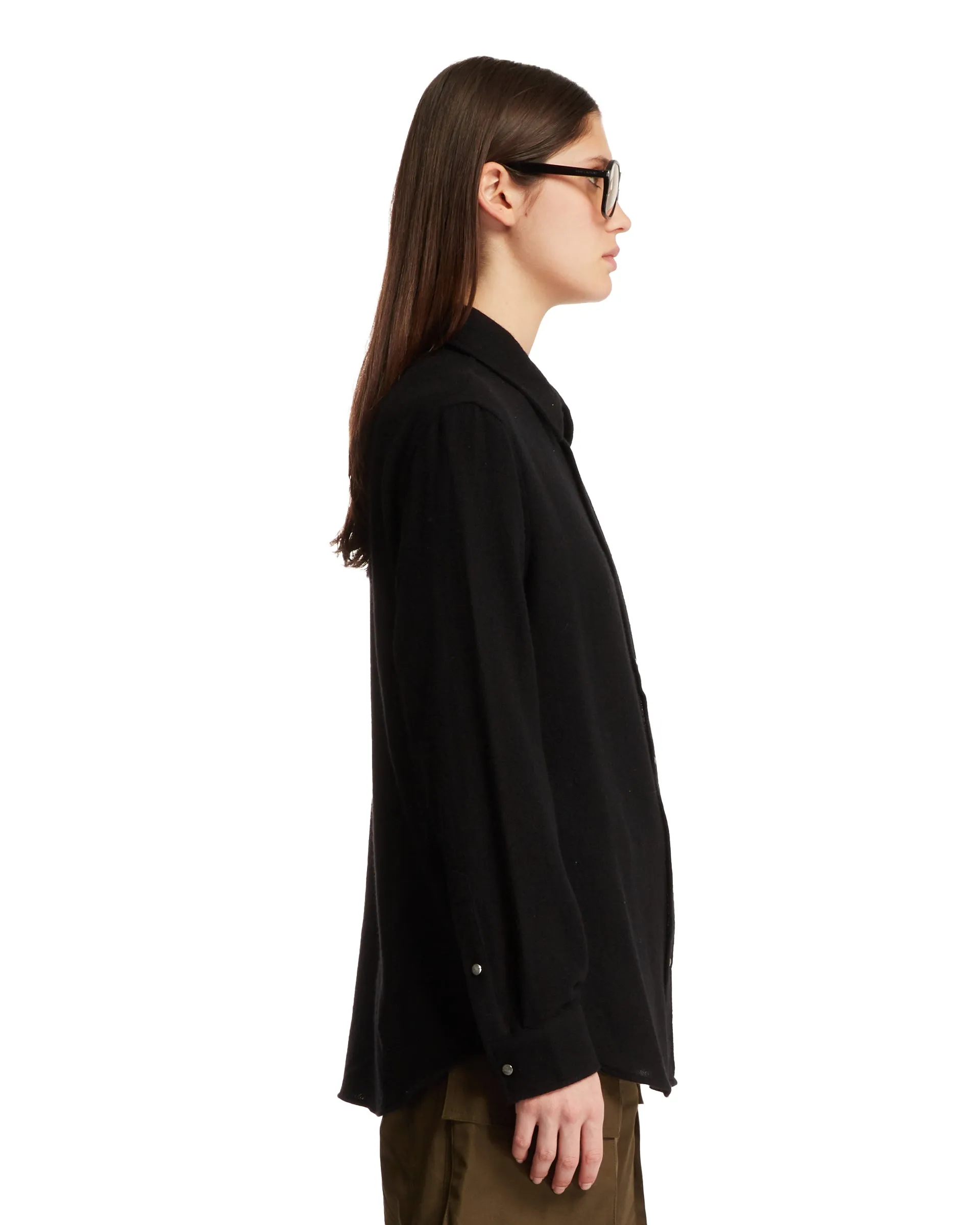 Black Gauze Cashmere Shirt