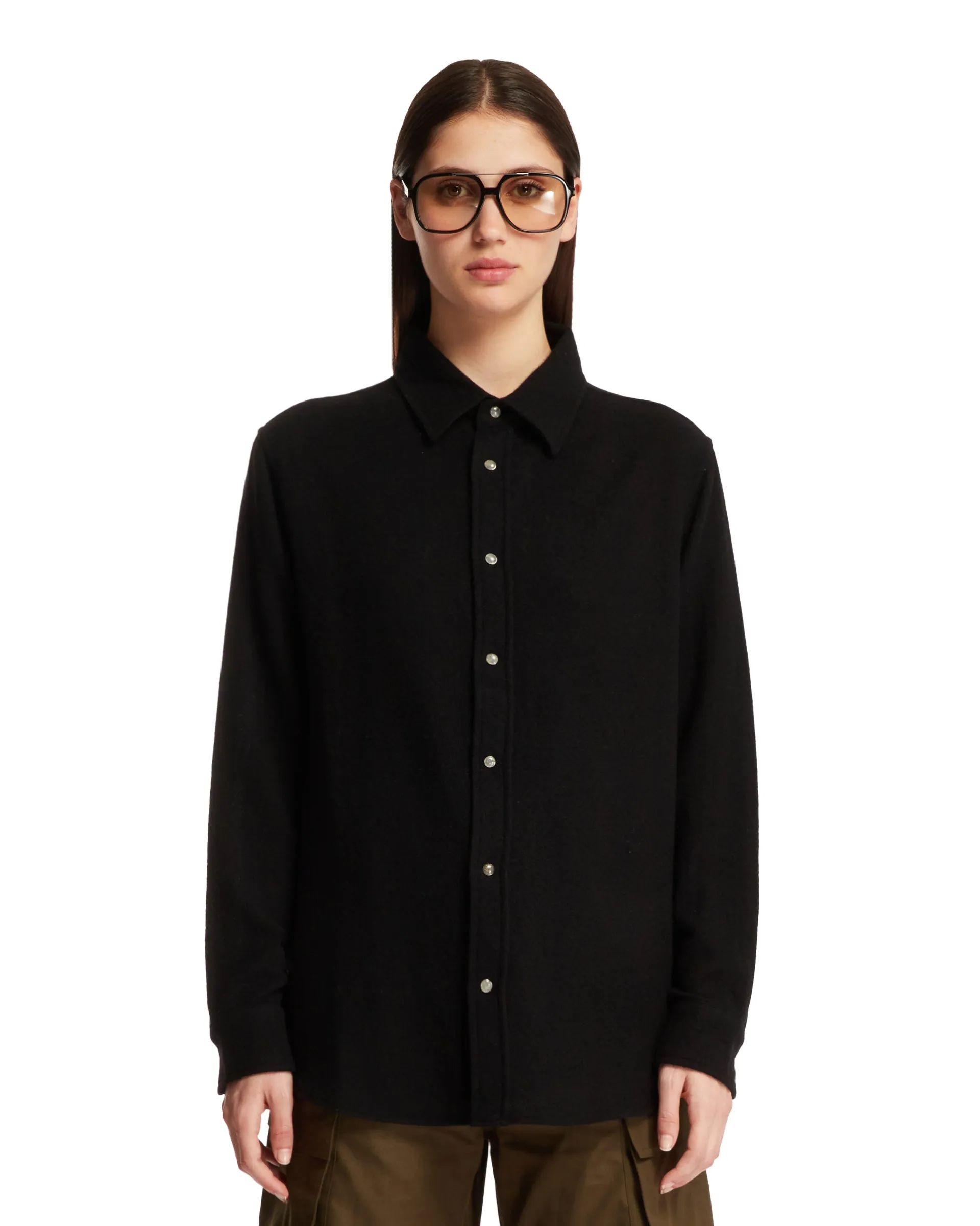 Black Gauze Cashmere Shirt