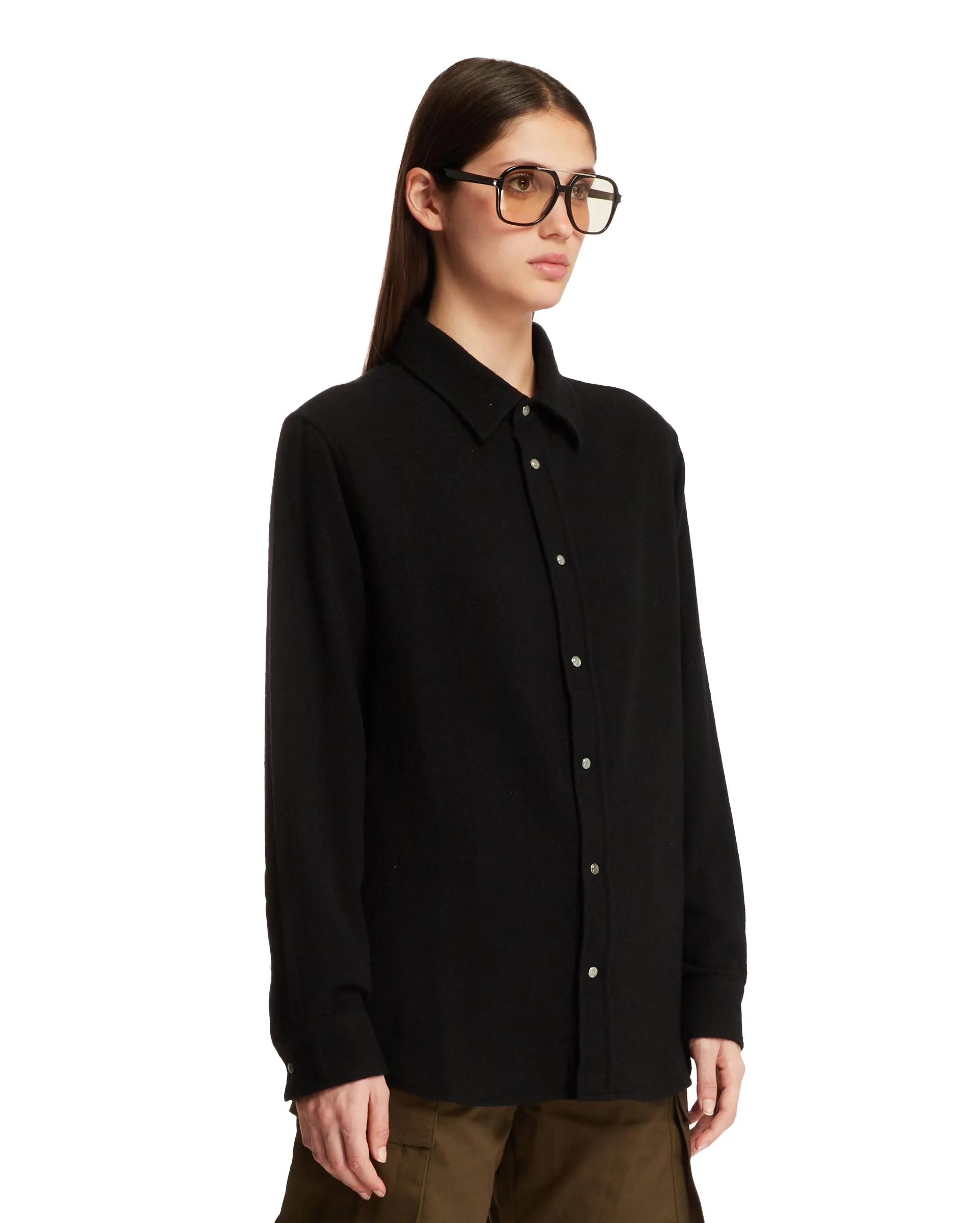 Black Gauze Cashmere Shirt