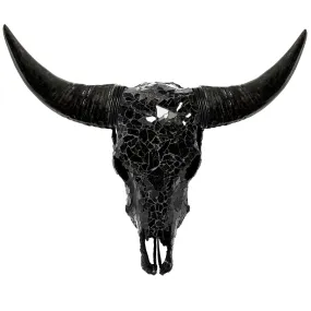 Black Glass Mosaic Steer Skull