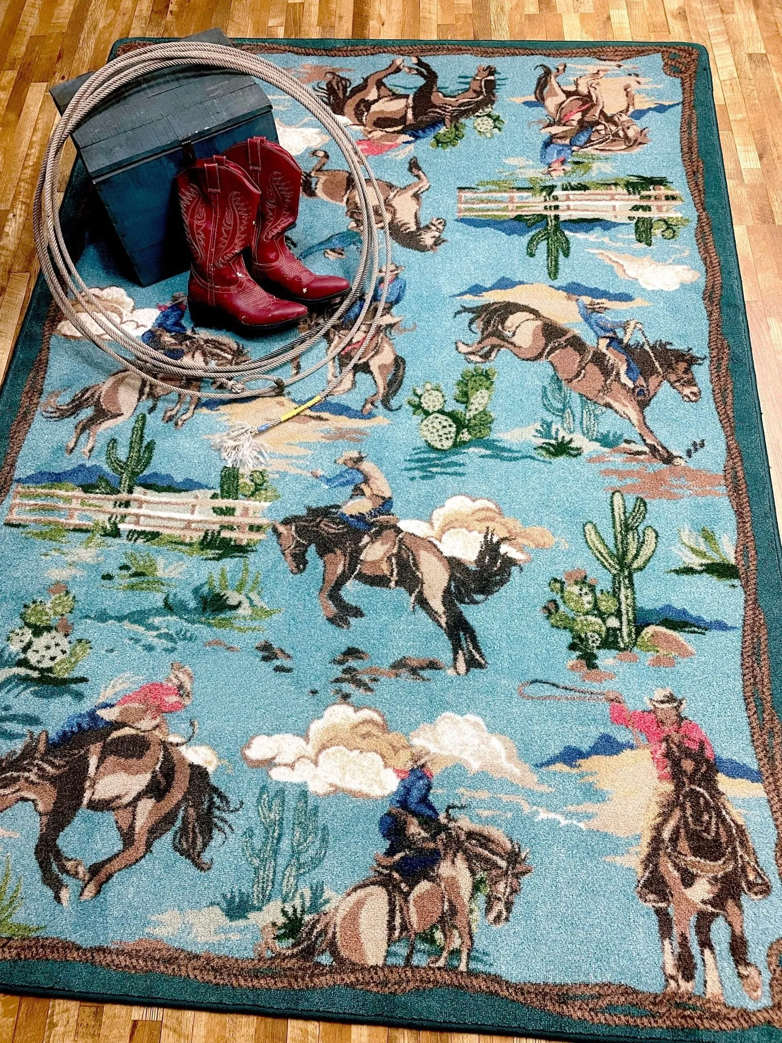 Blue Bronc Western Rugs