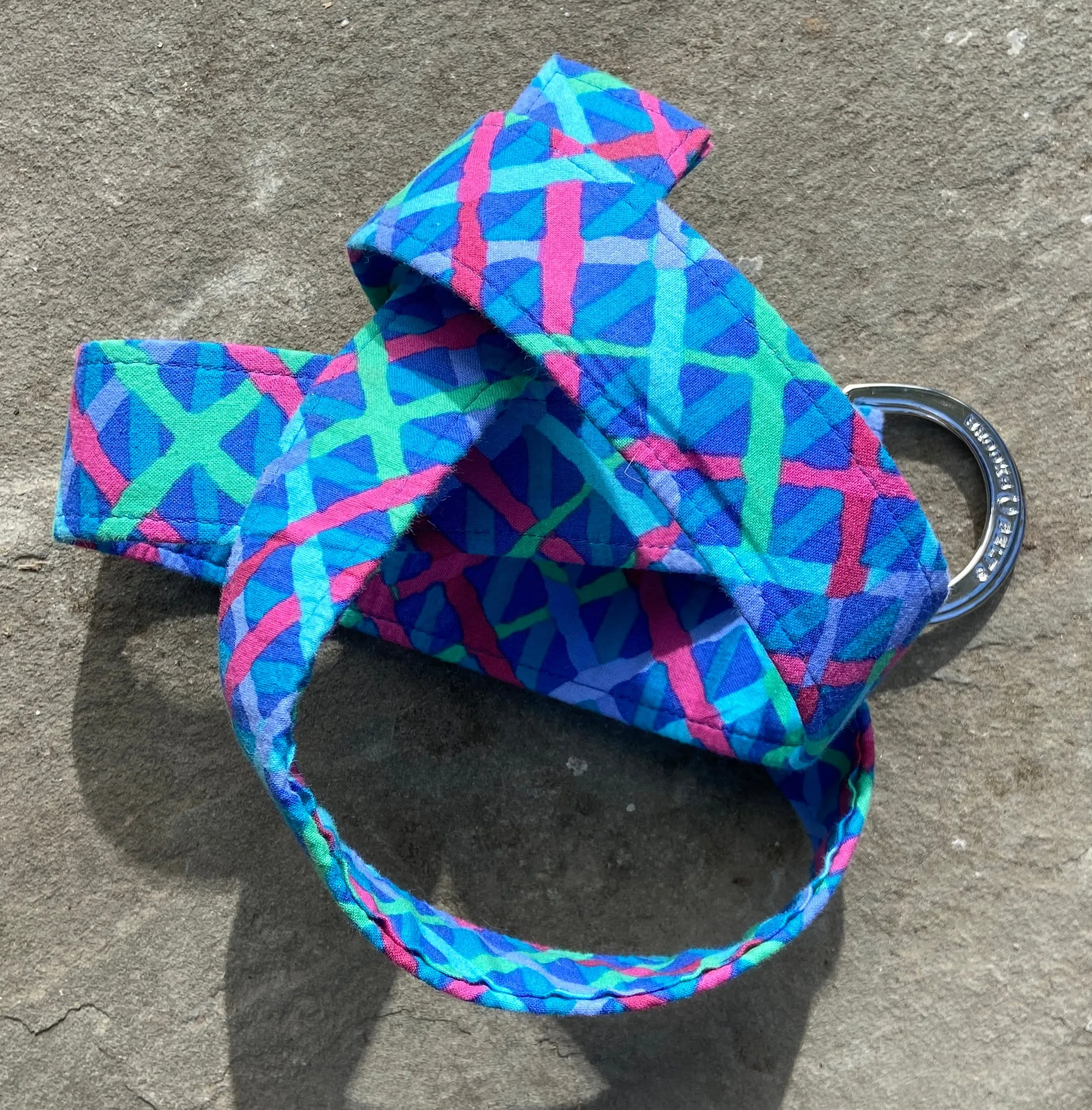 Blue Crisscross Fabric Belt