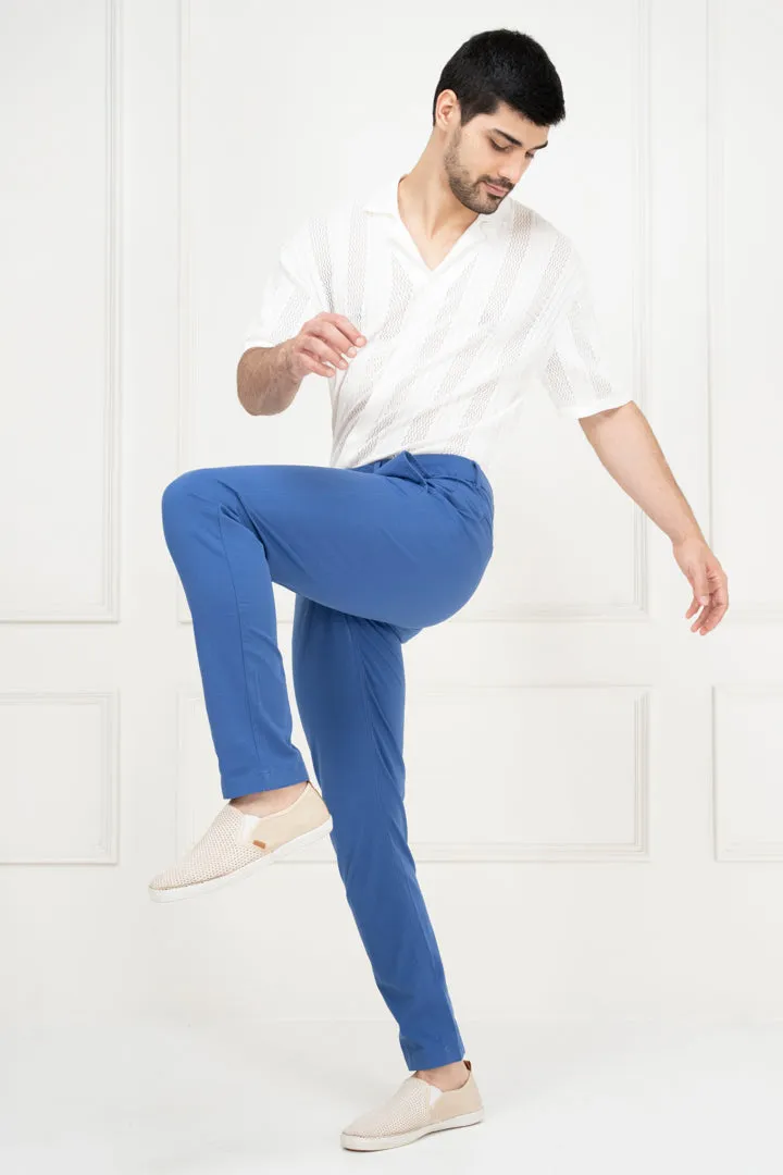 Blue Slim Fit Stretch Chino Pants